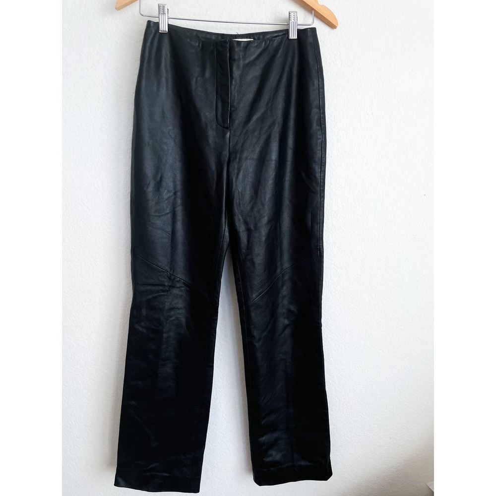MARGARET GODFREY VINTAGE Black Leather‎ Pants